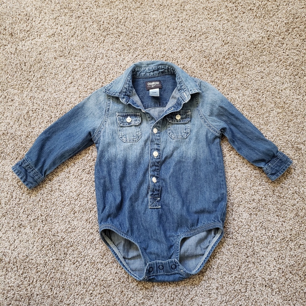 Osh Kosh Jean Shirt Onesie Girls